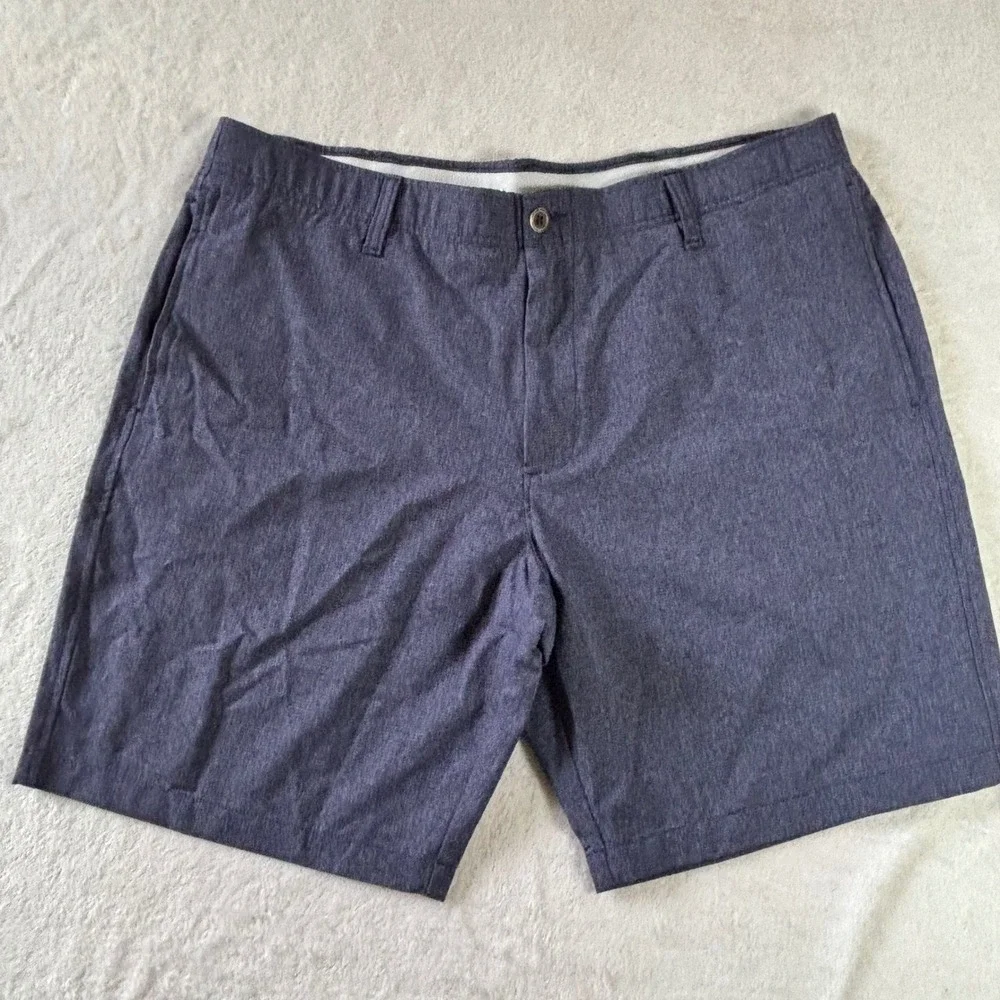 Under Armour Mens Golf Shorts Navy Blue Heather Flat Front Size 40